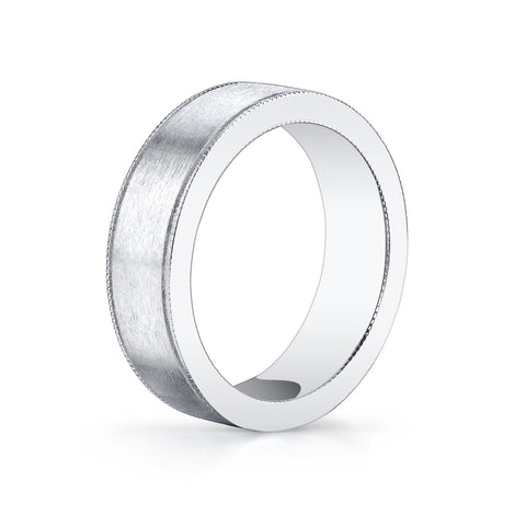 Flat Milgrained Gents Band